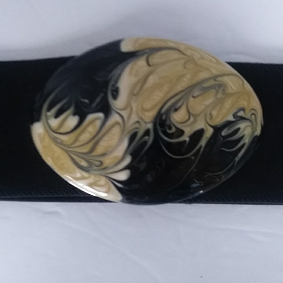 Chunky Swirl Stretch Belt Black Creme - Picture 10 of 12